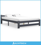 Okvir za krevet od masivne borovine tamnosivi 160 x 200 cm - NOVO
