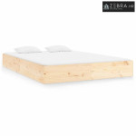 Okvir za krevet od masivnog drva 150 x 200 cm veliki bračni - Prirodna
