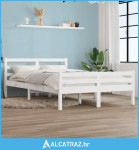 Okvir za krevet od masivnog drva bijeli 120 x 190 cm 4FT mali - NOVO