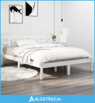 Okvir za krevet od masivnog drva bijeli 135x190 cm 4FT6 bračni - NOVO
