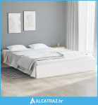 Okvir za krevet od masivnog drva bijeli 140 x 190 cm - NOVO