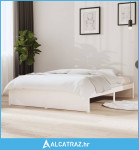 Okvir za krevet od masivnog drva bijeli 140 x 190 cm - NOVO