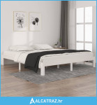 Okvir za krevet od masivnog drva bijeli 180 x 200 cm 6FT bračni - NOVO