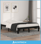 Okvir za krevet od masivnog drva crni 135 x 190 cm 4FT6 bračni - NOVO