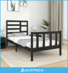 Okvir za krevet od masivnog drva crni 75 x 190 cm 2FT6 mali - NOVO