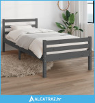 Okvir za krevet od masivnog drva sivi 100 x 200 cm - NOVO