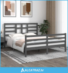 Okvir za krevet od masivnog drva sivi 160 x 200 cm - NOVO