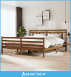 Okvir za krevet od masivnog drva smeđa boja meda 200 x 200 cm - NOVO