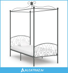 Okvir za krevet s nadstrešnicom sivi metalni 100 x 200 cm - NOVO