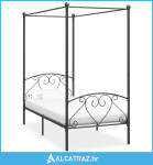 Okvir za krevet s nadstrešnicom sivi metalni 120 x 200 cm - NOVO