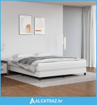 Okvir za krevet s oprugama bijela 160x200 cm od umjetne kože - NOVO