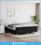 Okvir za krevet s oprugama crni 180 x 200 cm od tkanine - NOVO