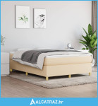 Okvir za krevet s oprugama krem 140 x 190 cm od tkanine - NOVO