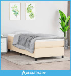 Okvir za krevet s oprugama krem 80 x 200 cm od tkanine - NOVO