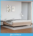 Okvir za krevet s oprugom boja cappuccina 200x200 cm od umjetne kože -