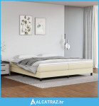 Okvir za krevet s oprugom krem 200x200 cm od umjetne kože - NOVO