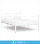 Okvir za krevet s podnicama bijeli metalni 120 x 200 cm - NOVO