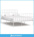 Okvir za krevet s podnicama bijeli metalni 140 x 200 cm - NOVO