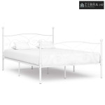 Okvir za krevet s podnicama bijeli metalni 160 x 200 cm - Bijela 160 x