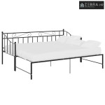 Okvir za krevet na razvlačenje crni metalni 90 x 200 cm - Crna