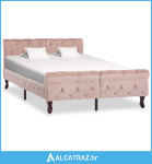 Okvir za krevet ružičasti baršunasti 120 x 200 cm - NOVO