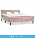Okvir za krevet ružičasti baršunasti 140 x 200 cm - NOVO
