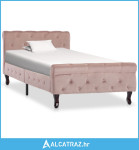 Okvir za krevet ružičasti baršunasti 90 x 200 cm - NOVO