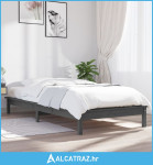 Okvir za krevet sivi 100 x 200 cm od masivne borovine - NOVO