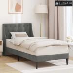 Okvir za krevet Tamnosiva 100 x 190 cm Baršun - 100 x 190 cm