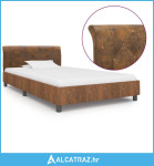 Okvir za krevet od umjetne brušene kože smeđi 100 x 200 cm - NOVO