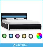 Okvir za krevet od umjetne kože s LED svjetlom crni 140x200 cm - NOVO