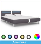 Okvir za krevet od umjetne kože LED svjetlom sivi 180x200 cm - NOVO