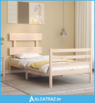 Okvir za krevet s uzglavljem 100x200 cm od masivnog drva - NOVO