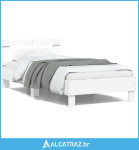 Okvir za krevet s uzglavljem bijeli 100 x 200 cm drveni - NOVO