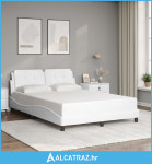 Okvir za krevet s uzglavljem bijeli 120x200 cm od umjetne kože - NOVO