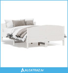 Okvir za krevet s uzglavljem bijeli 135 x 190 cm od borovine - NOVO