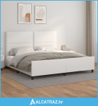 Okvir za krevet s uzglavljem bijeli 200x200 cm od umjetne kože - NOVO