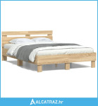 Okvir za krevet s uzglavljem boja hrasta 120x200 cm drveni - NOVO