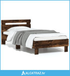 Okvir za krevet s uzglavljem boja hrasta 75x190 cm drveni - NOVO
