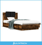 Okvir za krevet s uzglavljem boja hrasta 90x190 cm drveni - NOVO