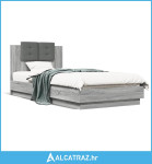 Okvir za krevet s uzglavljem boja hrasta 90x200 cm drveni - NOVO