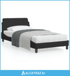 Okvir za krevet s uzglavljem crni 100x200 cm baršunasti - NOVO