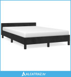 Okvir za krevet s uzglavljem crni 120x190 cm baršunasti - NOVO