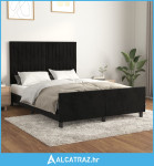 Okvir za krevet s uzglavljem crni 140x190 cm baršunasti - NOVO