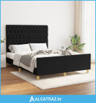 Okvir za krevet s uzglavljem crni 140x190 cm od tkanine - NOVO