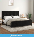 Okvir za krevet s uzglavljem crni 160x200 cm baršunasti - NOVO