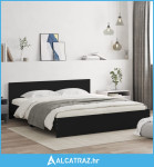 Okvir za krevet s uzglavljem crni 180x200 cm - NOVO