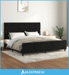 Okvir za krevet s uzglavljem crni 200x200 cm baršunasti - NOVO