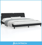 Okvir za krevet s uzglavljem crni 200x200 cm baršunasti - NOVO