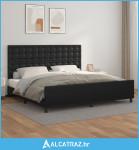 Okvir za krevet s uzglavljem crni 200x200 cm od umjetne kože - NOVO